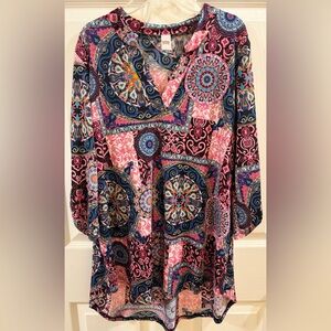 Vibrant Paisley V-Neck Blouse